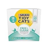 Purina Tidy Cats Clumping Cat Litter, Free & Clean Unscented Multi Cat Litter - 38 lb. Box