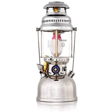 Petromax HK500 Pressurized Lantern, 500 Candlepower with 1 Quart Kerosene Tank for Home, Camping or Emergency Lighting, Hand Assembled High Pressure 400 Watt Lamp, Chrome