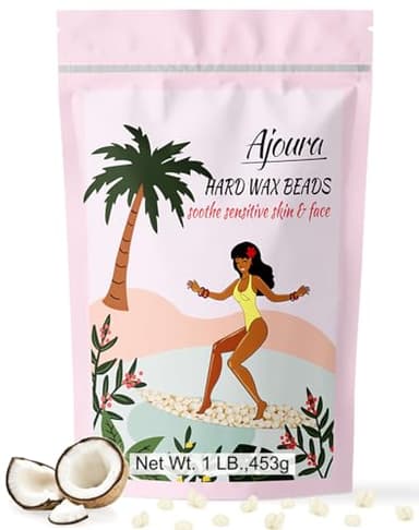 Ajoura 1lb Refill Wax Beans for Hair Removal Kit, Brazilian Coarse Waxing for Bikini, Face, Eyebrow, Back, Chest, Legs, Armpit, At Home Waxing Beads for Women Men