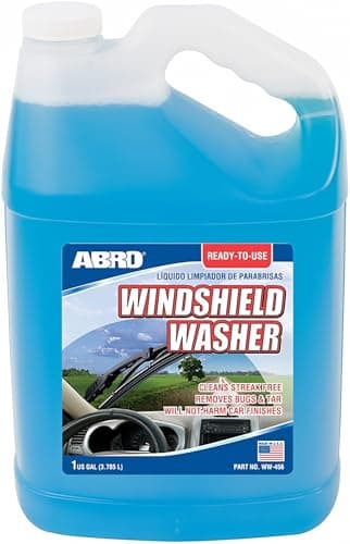ABRO Windshield Washer Fluid Ready to Use Formula - 1 Gallon, Pre-Mixed, Streak-Free Cleanliness, 2-In-1 Removes Bugs & Tar