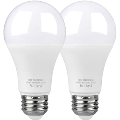 Garage Door Opener LED Bulb, 5000K, White, LED Light Bulb for Garage Door Opener Compatible with Chamberlain Genie Craftsman and LiftMaster Openers - Bulbls with E26 Base, 9 W (2PCS Bulbs)