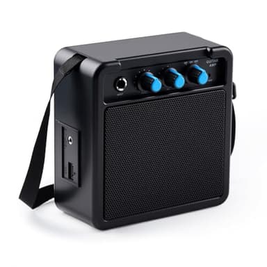 UZOCHI Mini Guitar Amp Rechargeable Electric Guitar Amplifer 5W, Clean Overdrive Effects, Portable Small Amp with Headphone Jack for Practice, Black