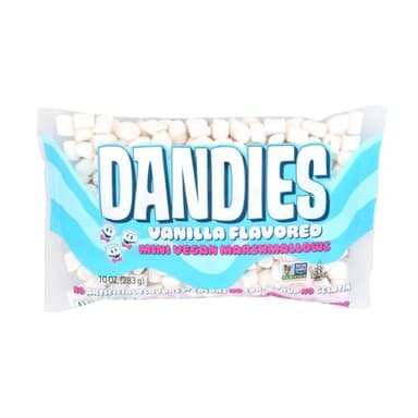Dandies Mini Vegan Marshmallows, No Artificial Flavorings, Food Dyes, Corn Syrup, or Gelatin, Perfect for Roasting, S’mores, or Snacking (One Pack)