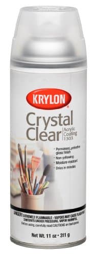 Krylon K01303007 Acrylic Spray Paint Crystal Clear Aerosol, Gloss Large Can, 11 Ounce (Pack of 1)