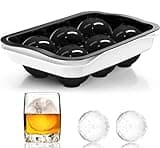 ICEXXP Whiskey Ice Ball Maker, [Fill without Funnel & Easy Release] 2.2'' Round Large Iced Cube Trays with Cover, Reusable Sphere Silicone Ices Tray with Lids for Bourbon, Gift for Brandy Lover