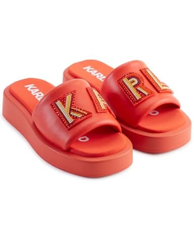 KARL LAGERFELD Paris Women's Shoes Women's Sandals, Vermillon,8.5