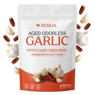 Resilia Odorless Aged Garlic Extract Softgels (60 Count)