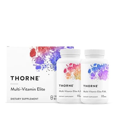 THORNE - Multi-Vitamin Elite - Daily Nutritional Supplement - Two Formulas Support Cellular Energy Production, Restful Sleep & More* - Third-Party Certified - Gluten, Dairy & Soy-Free - 180 Capsules