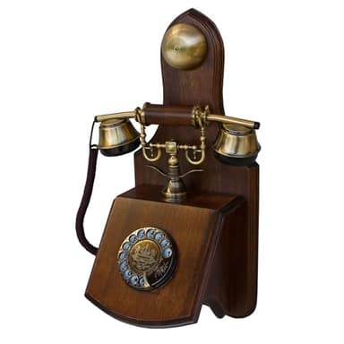 Opis 1921 Cable D: The Wooden Vintage Wall Phone for Landline, with a Rotary Dial and Corded Wall Mount Design, an Antique Phone for Any Space