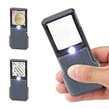Carson MiniBrite LED Lighted Slide-Out Aspheric Magnifier with Protective Sleeve (PO-55), 5X, Gray
