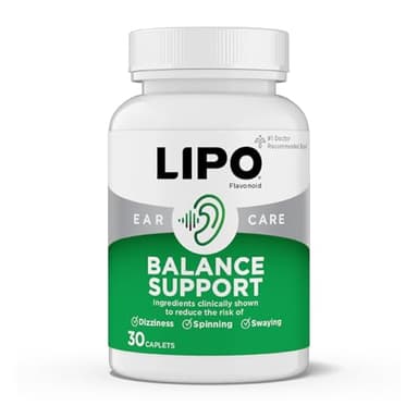 Lipo-Flavonoid for Vertigo & Dizziness Relief, Clinically Tested Formula with Ginkgo Biloba, Vitamin D, & Vitamin B Complex, Inner Ear Health & Balance Support, 30-Count (Pack of 1)