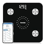 Homebuds Smart Bathroom Scale for Body Weight, High Precision Assured by Weight Scale Professional Factory Since 2001, App Sync 13 Body Composition Including BMI and Body Fat, 400lb LED, Black