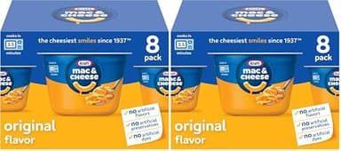 Kraft Original Easy Microwavable Macaroni and Cheese Cups (8 ct Box, 2.05 oz Cups) (Pack of 2)
