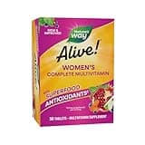Nature's Way Alive Women’s Complete Multivitamin, Supports Energy Metabolism and Hair, Skin & Nails, Superfood Antioxidants, B-Vitamins, 50 Tablets (Packaging May Vary)