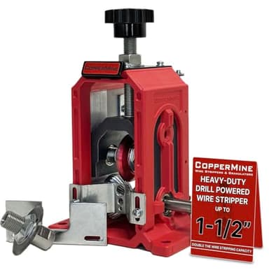 CopperMine Manual Wire Stripping Machine – High-Capacity Copper Wire Stripper (Hand Crank & Drill-Powered) for 18 AWG to 1-1/2″ Cable – Heavy Duty Recycling Tool