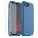 X-belmox Heavy Duty Phone Case for iPhone SE 2022 (3rd Gen) with Glass Screen Protector, 3 in 1 iPhone SE 2020 Case [Shockproof] Rugged Protective [Drop Proof] iPhone 7/8 case 4.7" - Sea Blue