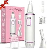 AREYZIN Nose Hair Trimmer for Women 2 in 1 Painless Eyebrow Trimmer and Nose Trimmer Facial Hair Removal Nasal Hair Clippers Professional, Easy to Clean, Dual-Edge Blade,White