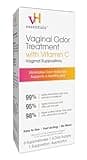 vH essentials Vaginal Odor Treatment with Vitamin C, Boric Acid Suppositories Alternative, Supports Balanced pH, Eliminates Naturally, Suppositories, 6 w/Applicator, White