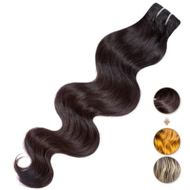 Clytie 5 Years Lasting Raw Body Wave Bundles Human Hair Natural Dark Brown, Lift 613 Raw Cambodian 1 Single Wavy Bundle Human Hair 18 Inches One Donor Unprocessed Virgin Sew in Bleachable Lift 613
