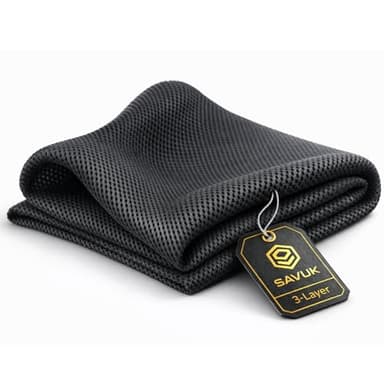 SAVUK Speaker Grill Cloth Fabric 3D Mesh Acoustic Box Cover Breathable Repair Carpet Subwoofer Replacement for Home and Automotive Black (Black, 20" x 59")