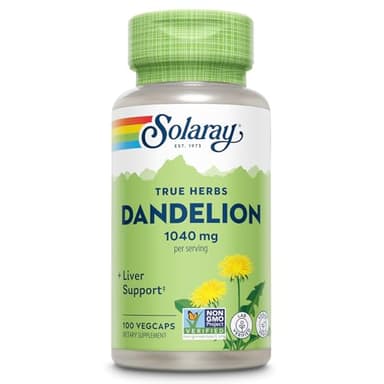 SOLARAY Dandelion Root Supplement - Healthy Kidney and Liver Support - 1,040 mg per Serving - Vegan, Lab Verified, 60-Day Guarantee - 50 Servings, 100 VegCaps