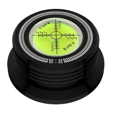 Viborg LP628B Record Weight Stabilizer, Turntable Level and Strobe Scale All-in-one, 280G LP Disc Stabilizer Vinyl Clamp for Phonograph (60Hz, Black)