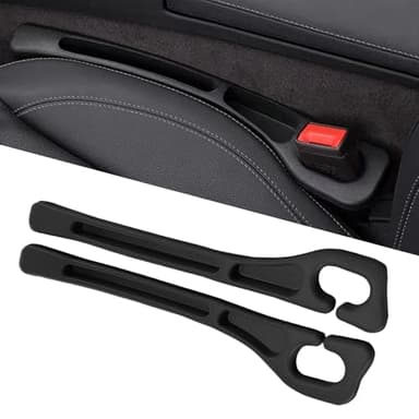 Tesdluy Car Seat Gap Filler Set of 2, Multifunctional Seat Side Gap Seam Filler Organizer with Phone Holder, Universal Fit Fill The Gap Between Seat & Console for Car, SUV, Truck