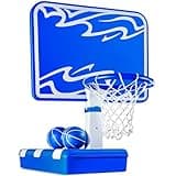 Play22 Swimming Pool Basketball Hoop - 4 Adjustable Height - Revolutionary Base and Storage System, Large Backboard 33"x 54", Pool Toys Basketball Game, Includes 2 Balls and Pump