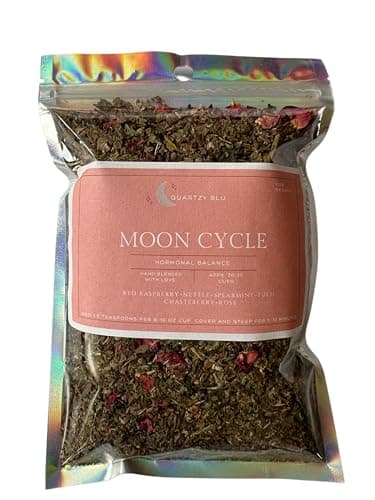Quartzy Blu Moon Cycle Tea - Herbal Hormone Balancing Tea for Women with Fibroids, Heavy Periods, PMS & Hormonal Imbalance | Caffeine-Free, All-Natural Womb Wellness Blend