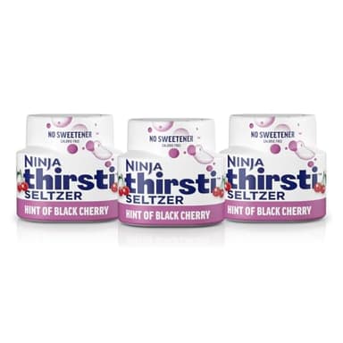 Ninja Thirsti Flavored Water Drops, SELTZER Black Cherry, Crisp and Refreshing Sparkling Water, Zero Calories, Zero Sugar, Zero Sweeteners, Makes 20, 12oz drinks, 3 Pack, WCFCHYAM