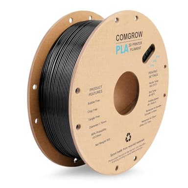 Comgrow PLA 3D Printer Filament, 3D Printer PLA Filament 1.75mm, Dimensional Accuracy +/- 0.02 mm, 1KG Spool PLA Black
