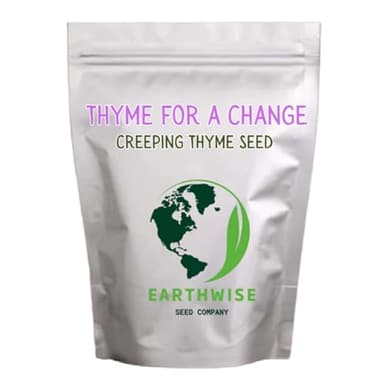 Earthwise Thyme for a Change Wild Creeping Thyme Seeds – Fragrant Groundcover, Alternative Lawn, Drought Tolerant, Pollinator Friendly, Organic – Covers Up to 250 sq ft, 1/2 oz, ~8,000 Seeds