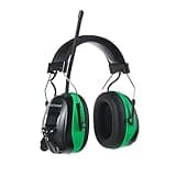 PROTEAR Digital AM FM Radio Hearing Protectors, Ear Protection Noise Reduction Earmuffs, 25dB NRR for Lawn Mowing and Landscaping(Green)