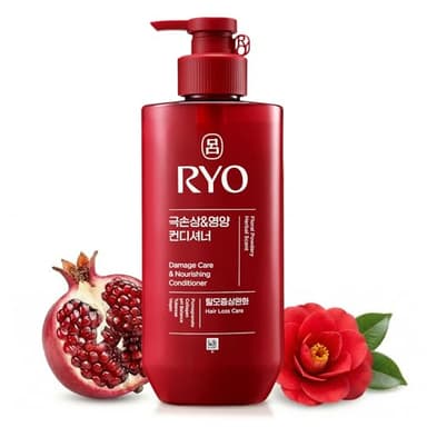 RYO Damage Care & Nourishing Conditioner with Korean Ginseng & Caffeine - Repair and Moisturizing, Anti Loss Care, Strengthening hair roots, 16 Fl Oz.