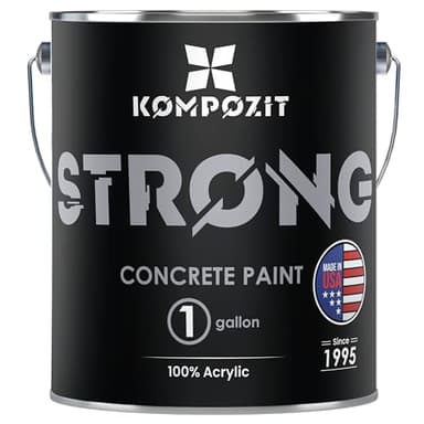 KOMPOZIT Dove Gray Concrete Floor Paint 1 Gallon | Satin Finish | Interior/Exterior - 100% Acrylic, Self-Priming, Hot Tire Resistant – for Garage, Driveway, Patio, Basement, Pool Deck (1 Gallon)