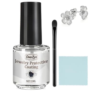 OverZyn Jewelry Protective Coating, Jewelry Sealant, Form A Protective Barrier Against Wear and Oxidation Long-Lasting Protection for Earrings Studs Necklaces Rings, 5ml Transparent