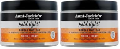 Aunt Jackie's Curls & Coils Biotin + Honey Hold Tight Braid & Twist Gel with Extra Firm Hold, 7.5 oz (Pack of 2)