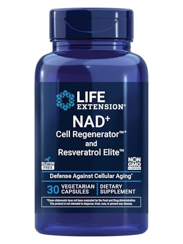 Life Extension NAD+ Cell Regenerator™ and Resveratrol Elite™*, nicotinamide riboside, Trans-resveratrol, quercetin, Fisetin, Heart Health, Healthy Aging, Vegetarian, Non-GMO, Gluten Free, 30 Capsules