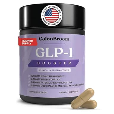 ColonBroom GLP-1 Weight Management Supplement for Women & Men - GLP1 Supports Appetite Control, Energy & Mood Balance - Vegan, Gluten-Free Diet Capsules | 60 Count