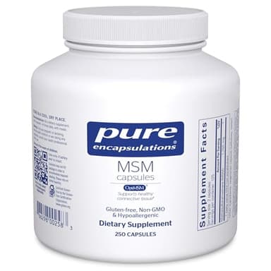 Pure Encapsulations MSM Capsules | Sulfur Supplement to Support Joints, Immune System, Connective Tissue, and Respiratory Health* | 250 Capsules