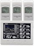 Ambient Weather WS-3000-X3 Thermo-Hygrometer Wireless Monitor w/ 3 Remote Sensors - Logging, Graphing, Alarming, Radio Controlled Clock