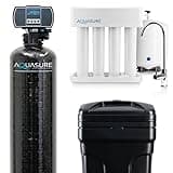 Aquasure 48,000 Grains Whole House Water Filter Bundle with Automatic Digital Metered Control Softener and 75 GPD RO Reverse Osmosis Drinking System | Removes Hardness | Ideal for 3-4 bathrooms