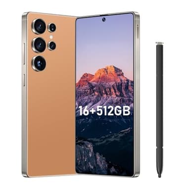 Bnjbmj I25 Ultra Flagship Killer Smartphone - Snapdragon 8 Gen 3, 16GB+512GB, Massive 6.99" FHD+ Display, 108MP+68MP Pro Cam, 7000mAh 2-Day Battery, Android 14, Includes Stylus Pen (Titanium Orange)