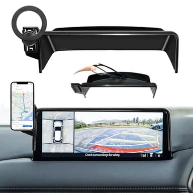 MOCHENT for MagSafe Car Phone Holder for 2021-2025 Mazda CX5 CX-5 Accessories, Magnetic Phone Holder 360° Cell Phone Mount with Sunglasses Storage Box (10.25-Inch Screen Fixed Clip)