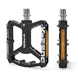 K PEDC Mountain Bike Pedals MTB Pedals,Bicycle Pedals with Reflectors,Aluminum 9/16" 3 Sealed Bearing Lightweight Platform for Mountain Bike, BMX, Road Bike Pedals