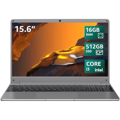 BiTECOOL 15.6" Windows 11 Laptop, Intel Core i3-5005U, 16GB RAM, 512GB SSD, FHD IPS Display, 2.4G/5G WiFi, BT5.0, RJ45, Webcam, Long Battery Life - for Work, Study, and Entertainment