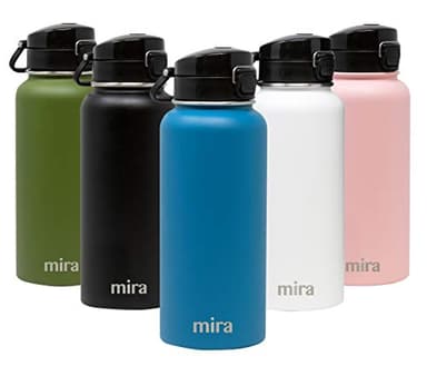 MIRA 32 oz Insulated Water Bottle - Stainless Steel Thermo with One-Touch Quick-Open Spout - Double Wall Hot & Cold (24Hr Cold/12Hr Hot) - Hawaiian Blue