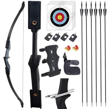 SOPOGER Recurve Bow and Arrow Set for Adults & Youth 20 30 40lb, Takedown Archery Kit for Beginners Right & Left Handed Outdoor Target Practice & Training (30 LBS)