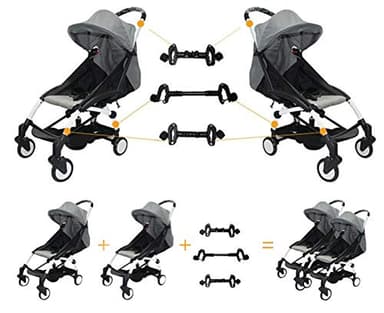 Twin Stroller Connector for Baby Fits Umbrella Strollers Babyzen YOYO Yoya Etc.. Turns Two Single Strollers into a Double Stroller
