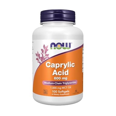 NOW Foods Supplements, Caprylic Acid 600 mg, MCT (Medium-Chain Triglycerides), 100 Softgels